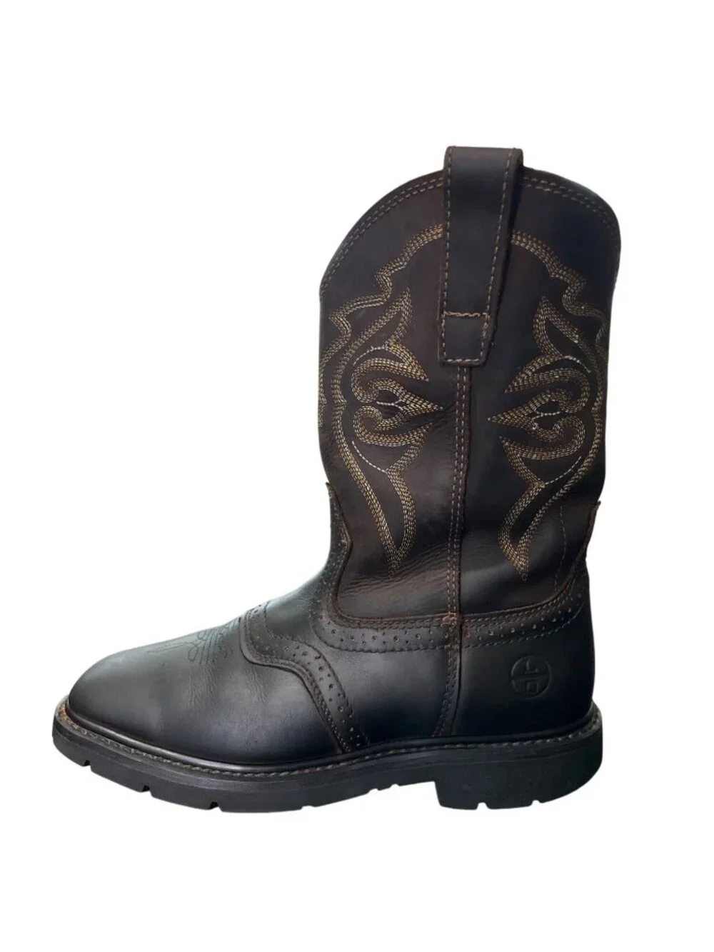 Lincoln Outfitters Men 9W Boots Western Work Brown Leather Square Soft Toe L9C12